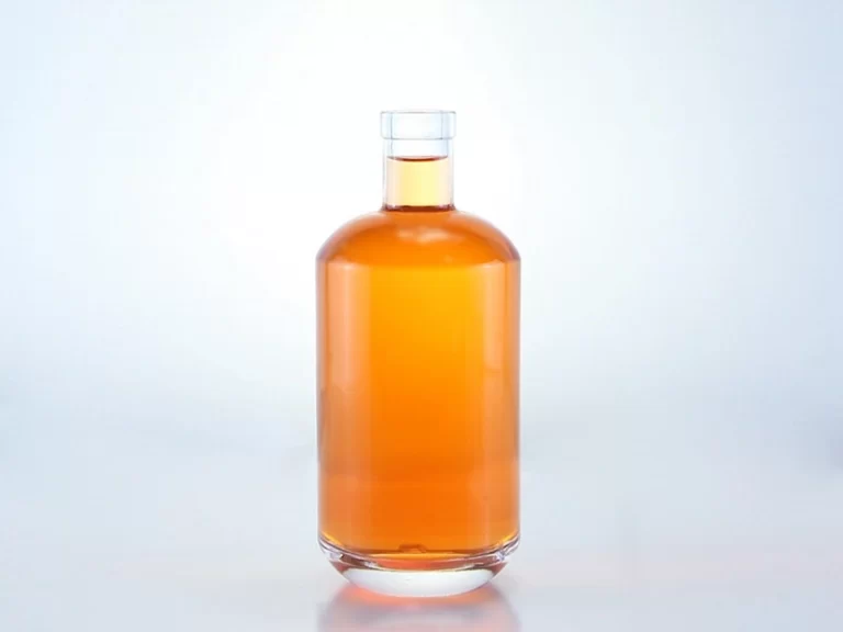 Cylindrical elegant glass bottle
