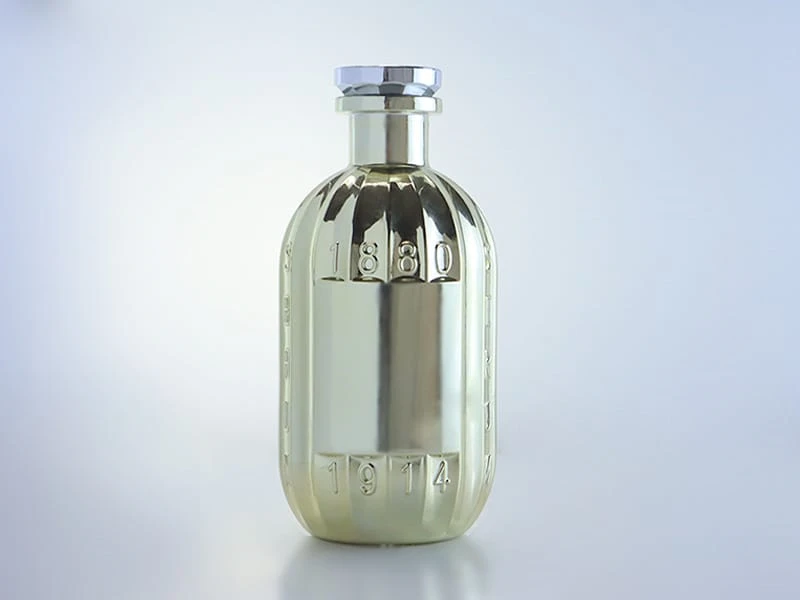 Victorian style electroplated glass bottle