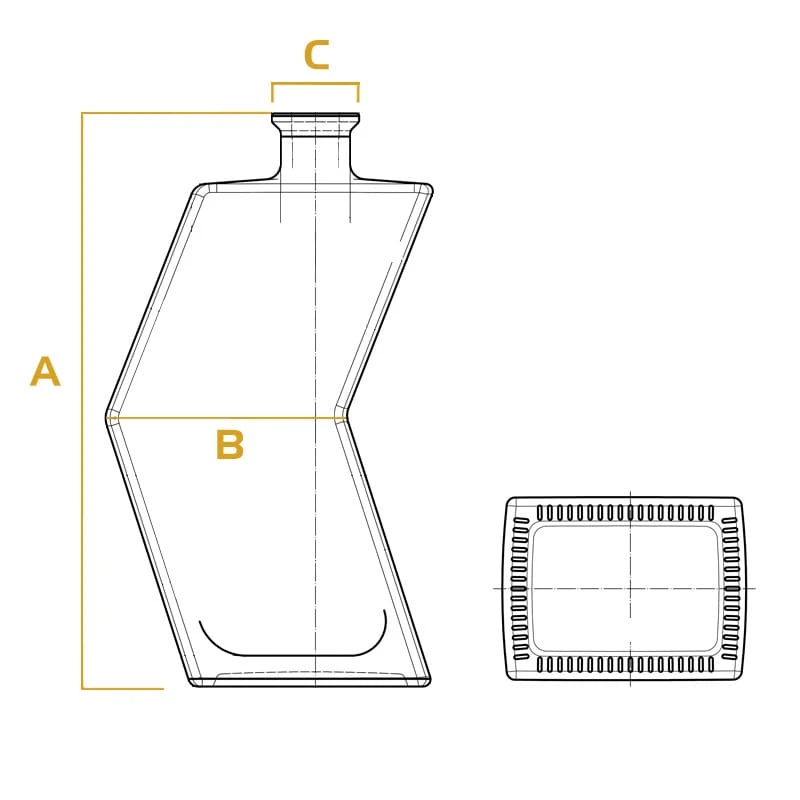 Strange Shape Square Glass Bottle
