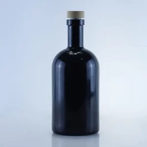 136-750ml cylindrical black spray glass bottle