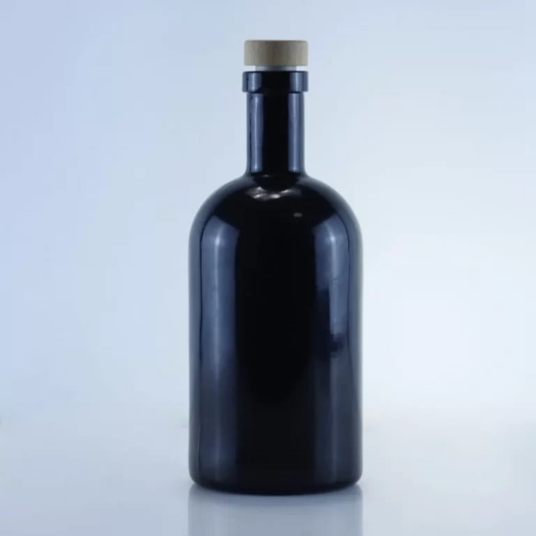 136-750ml cylindrical black spray glass bottle