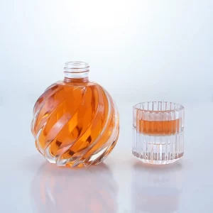 four parts mold 200ml carving glass bottle embossing ball shape perfume glass bottle