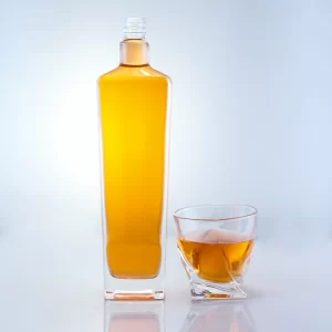 custom 750ml square shaped liquor bottle guala lids bottle