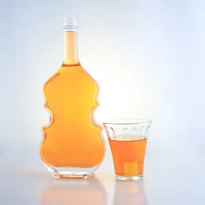 new design violin shaped glass bottle good price liquor bottle 750ml