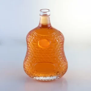 750ml embossed custom logo brandy bottle