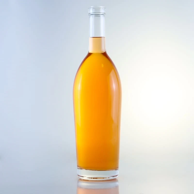 090-750ml flat shoulder long neck liquor bottle with cork