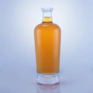 102-custom design thickness bottom round brandy glass bottle