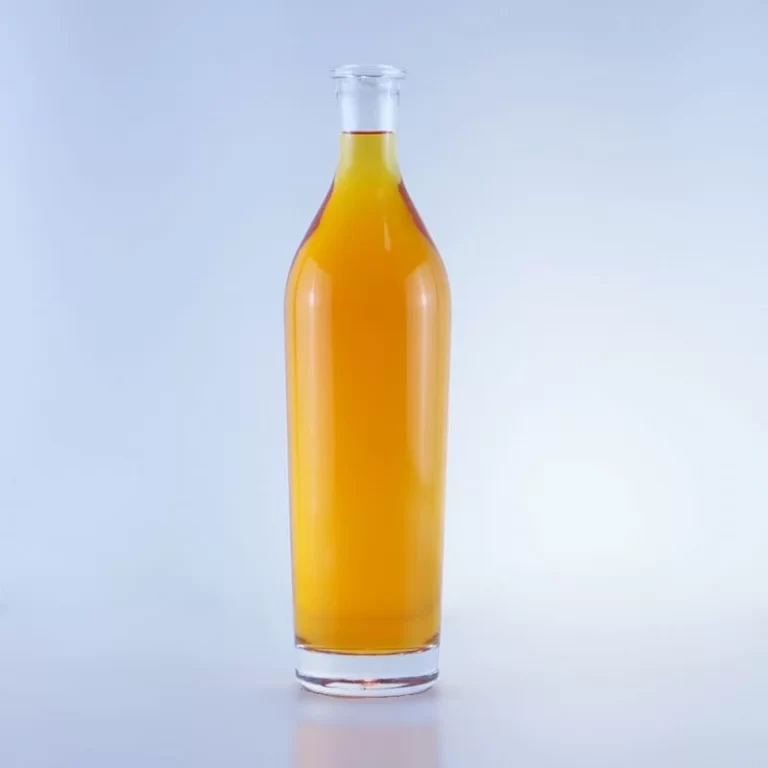110-700ml new design flat shoulder round liquor glass bottle