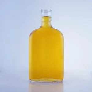 117-flat shape embossed bottom high flint glass bottle