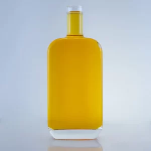 126-hot sale flat shoulder heavy brandy glass bottle with cork