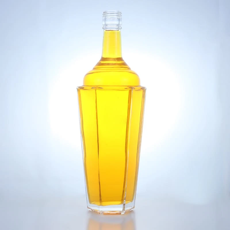 200-750ml glass spirits bottles with unique shoulder