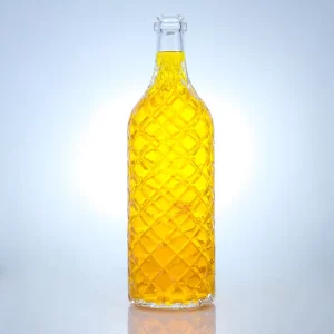 216-700ml ribbed whiskey glass bottles with lids