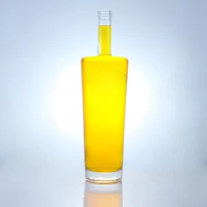 218-High end 750ml super clear glass bottle with corks
