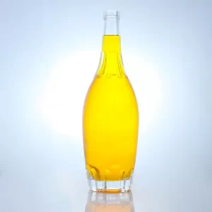222-Ribbed and tapered glass bottle for spirits