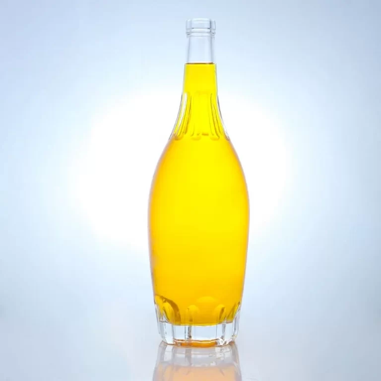 222-Ribbed and tapered glass bottle for spirits