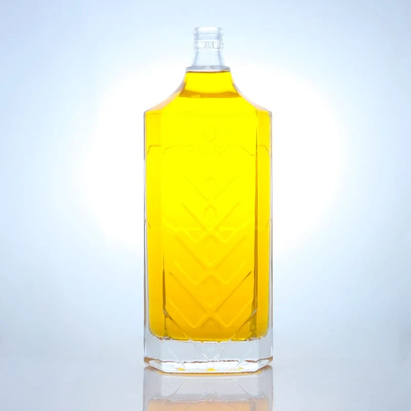 223-3000ml big glass ribbed bottle for spirits