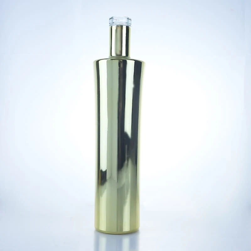 electroplating flat shoulder vodka bottle 700ml