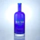 Bouteille en verre sérigraphié de couleur bleue 750ml exportée vers l'Amérique du Nord et l'Amérique du Sud