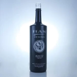 Ropp cap black painted screen printing liquor bottle 750ml