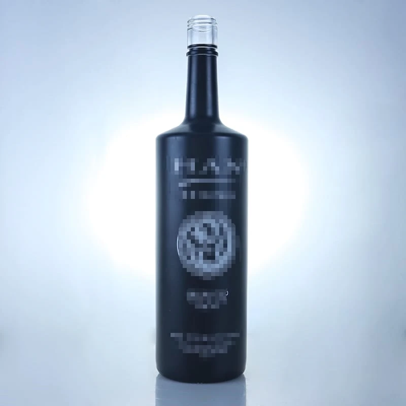 Ropp cap black painted screen printing liquor bottle 750ml