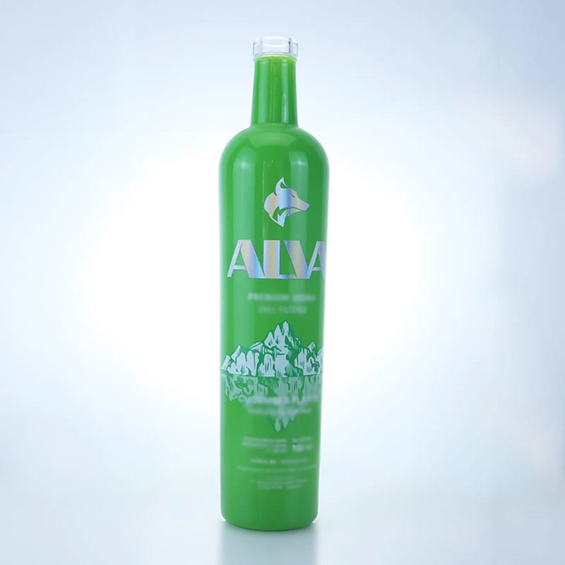 grass green spray tall bottle with custom screen printing 700ml