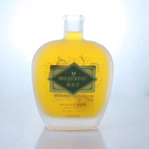 flat round frosting decal liquor bottle 750ml