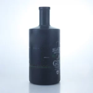 277-700ml painting matte black decal logo flat shoulder gin bottle