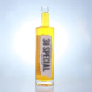 280-700ml flat shoulder decal label brandy glass bottle with screw cap