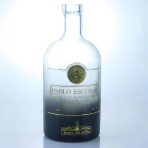 288-painted black and screen printing whisky bottle with cork