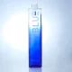 Bouteille carrée transparente de couleur bleue avec col court à vis