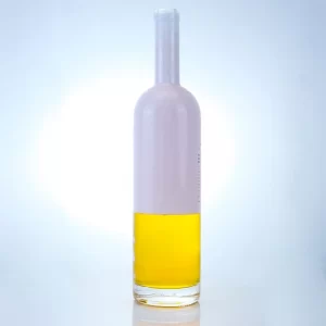 292-painting white color transparent bottom liquor bottle with cork