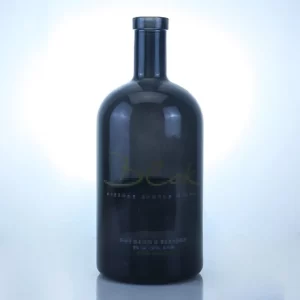 294-high quality matte black round liquor bottle