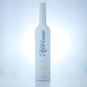 white spray ice wine shape glass bottle with screen printing