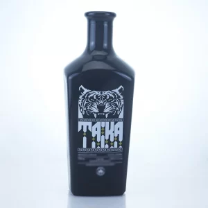 315-700ml matte black screen printing logo rum bottle