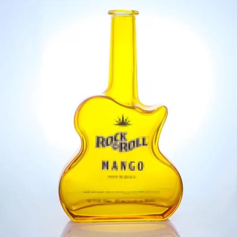 new design guitar shape painted fruit taste tequila bottle