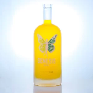 beautiful butterfly logo frosting fruit liquor bottle