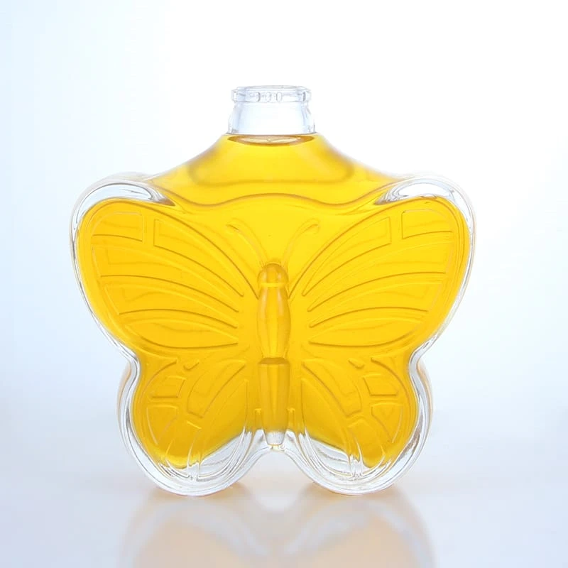 335-200ml 750ml Butterfly shaped empty glass bottle