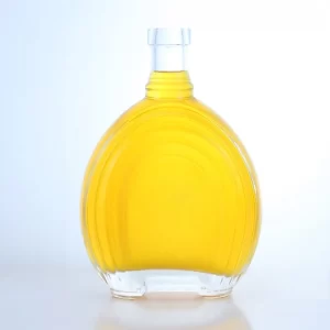 337-500ml flat brandy whiskey glass bottle with cork finish