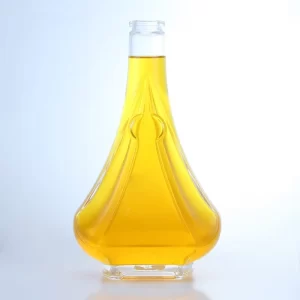 340-High quality 250ml tapered glass bottle with textures