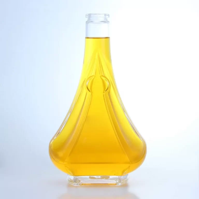 340-High quality 250ml tapered glass bottle with textures