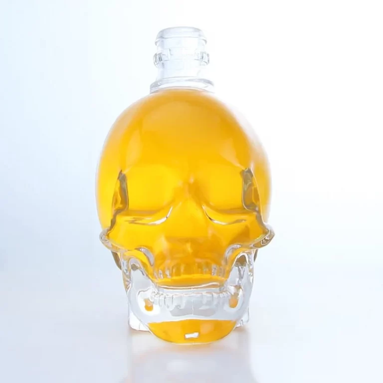 341-375ML 750ML super crystal skull head empty glass bottle