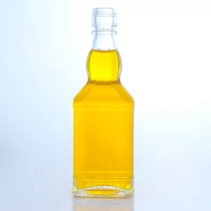 347-12 oz 360ml square whiskey brandy glass bottle with ropp cap