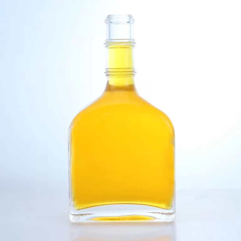 358-Hot sale 375ml square empty glass bottle with lids