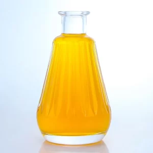 377-375ml unique design wide finished glass bottle