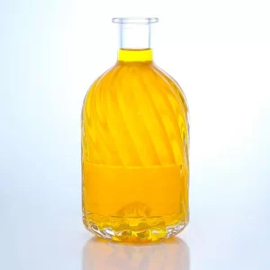 new design carving round drop bottom 200ml glass bottle