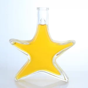 395-200ml 500ml five-pointed star shaped glass bottles with stoppers