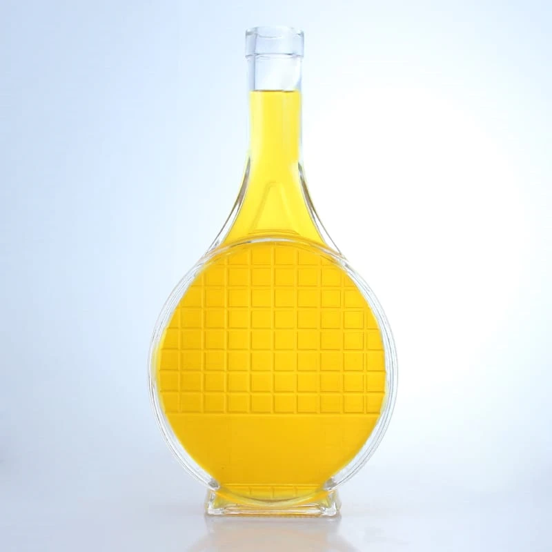 397-500 ml shaped empty glass bottles with textures