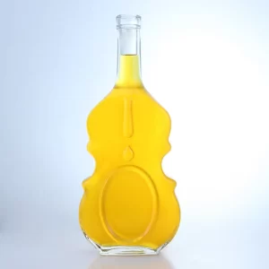 399- 750 ml violin shape glass spirits bottle with lids