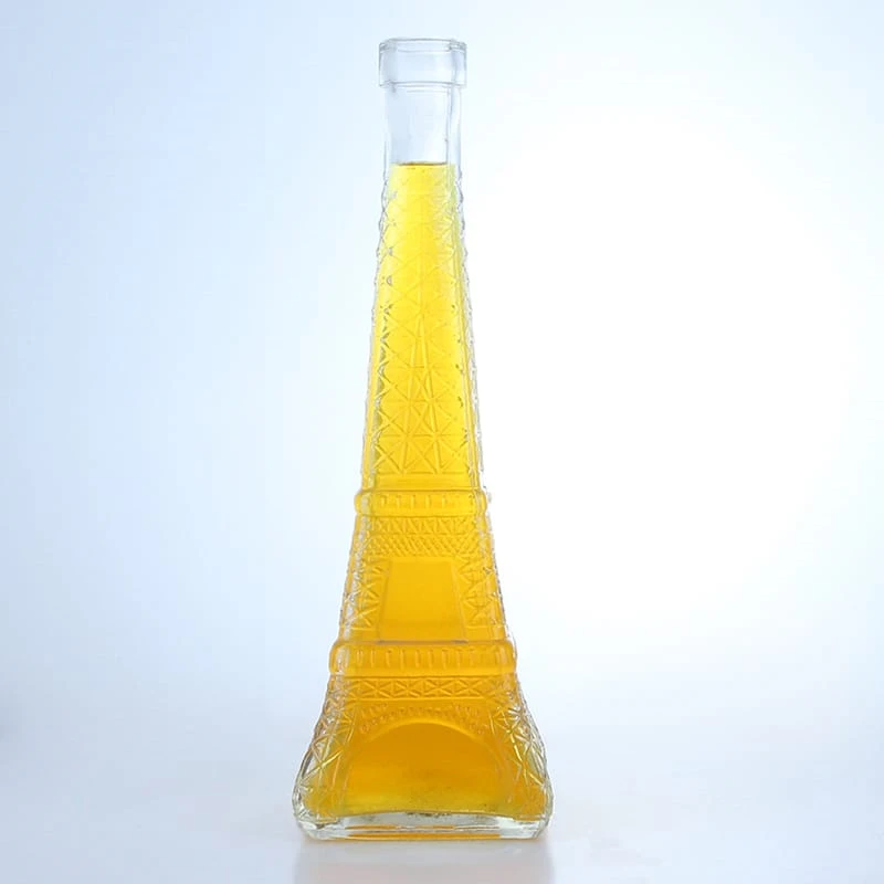 401-custom-made tower shaped glass bottle with cork