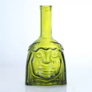 407-Long neck spray paint grimace head glass bottle